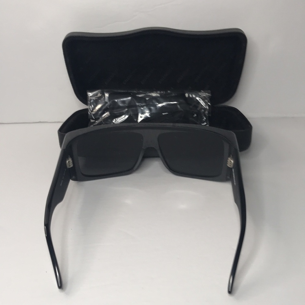 New Authentic Balenciaga Black BB0002S Shield Sunglasses - Picture 10 of 17